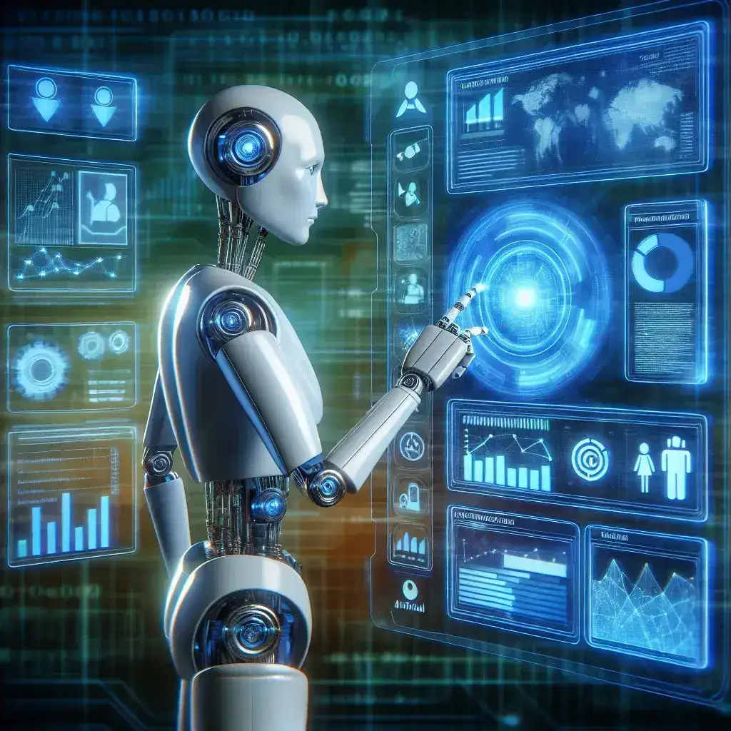 "Ilustração da influência da inteligência artificial na personalização de anúncios e campanhas publicitárias, destacando como a IA transforma estratégias de marketing digital."